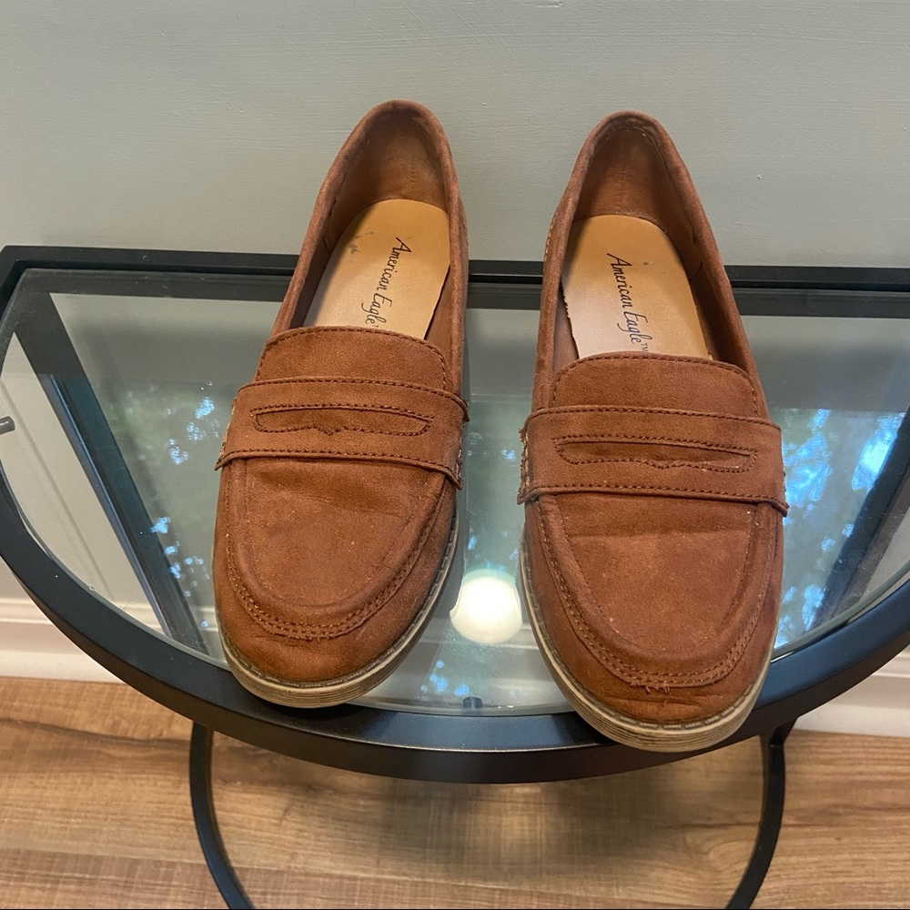 American Eagle women’s 8.5 brown suede flats loafers dress shoes - Picture 5 of 9